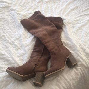 Brown over the knee boots